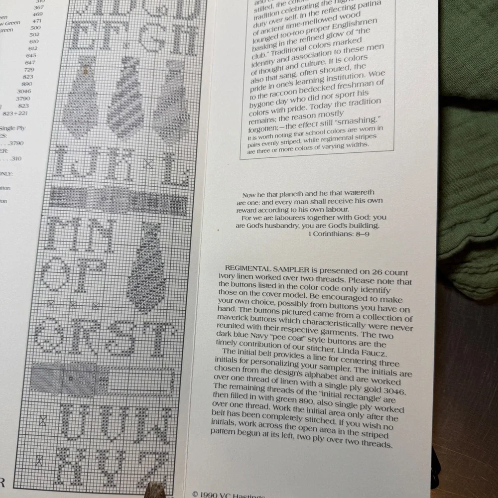 The Cross-Eyed‎ Cricket Regimental Stripes No. 84 Cross Stitch Pattern Leaflet